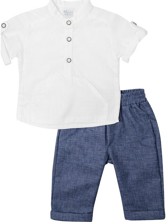Mamma Natura Set Pentru Copii Cu Pantaloni Albastre 2 Bucăți