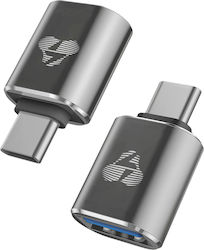 Powertech PTR-0148 USB-C male σε USB-A female