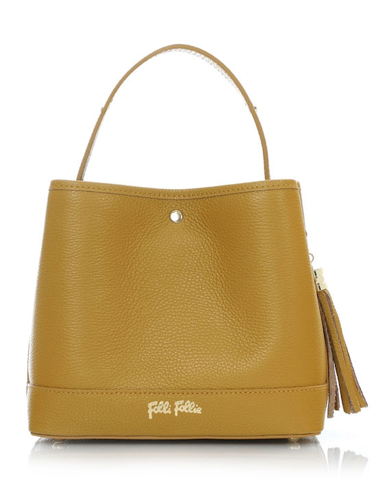 Folli Follie Leather Women's Bag Shoulder Yellow BU24L005GY