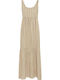Καλοκαιρινό Maxi Φόρεμα με Βολάν Beige
