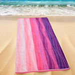 Lino Home Pink Cotton Beach Towel 180x90cm