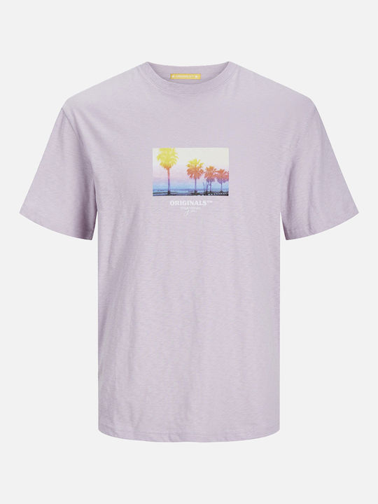 Jack & Jones Photo T-shirt Bărbătesc cu Mânecă Scurtă Lavender Frost Lilac