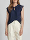 Vero Moda Women's Blouse Short Sleeve Navy Blazer