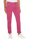 Women's Fabric Trousers Tapered Line Pink