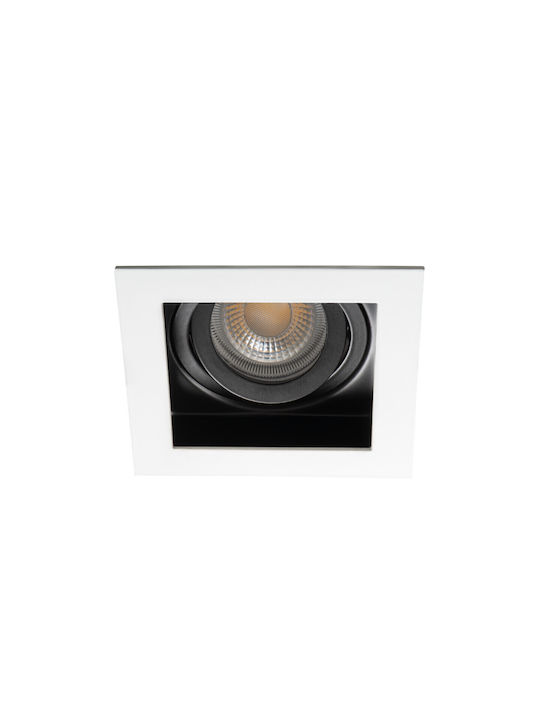 Kanlux Square Metallic Recessed Spot with Socket GU10 White 10x10cm. 1pcs