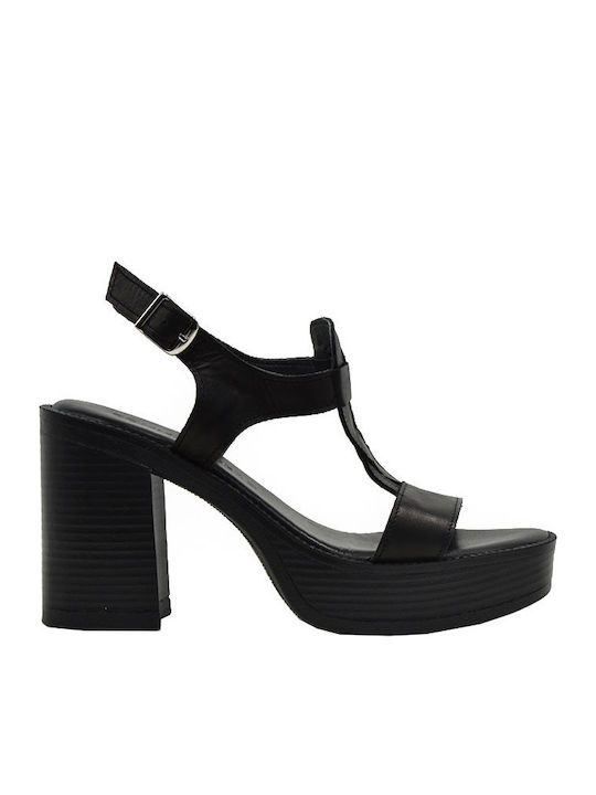 Din piele Sandale Negre