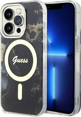 Guess Marble Back Cover Plastic / Silicone Durable Gold (iPhone 14 Pro)