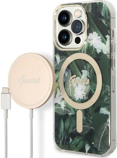 Guess Jungle Collection Задна корица Пластмаса / Силикон Каки (iPhone 14 Pro Max)