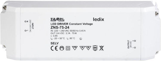 Zamel Τροφοδοτικό LED IP20 Ισχύος 75W με Τάση Εξόδου 24V