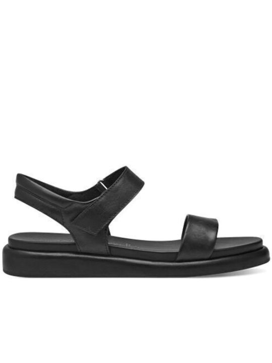 Women's Leather Platform Shoes Black
