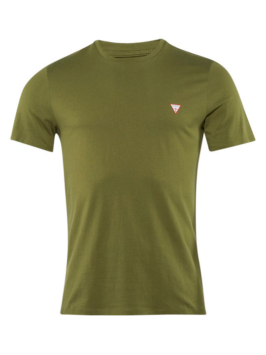 Guess Herren T-Shirt Kurzarm Khaki