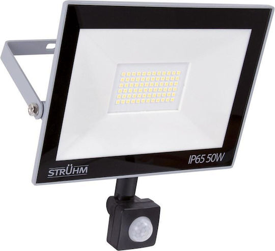 Ideus Προβολέας LED 50W Ψυχρό Λευκό 6200K με Αισθητήρα Κίνησης