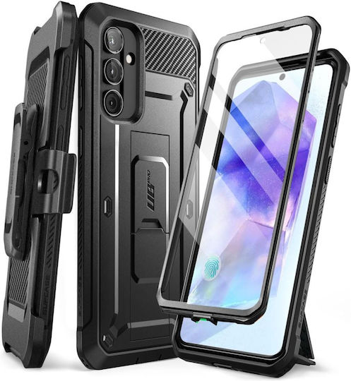Supcase Unicorn Beetle Pro Back Cover Σιλικόνης / Πλαστικό / Tempered Glass 0.1mm Μαύρο (Galaxy A55)