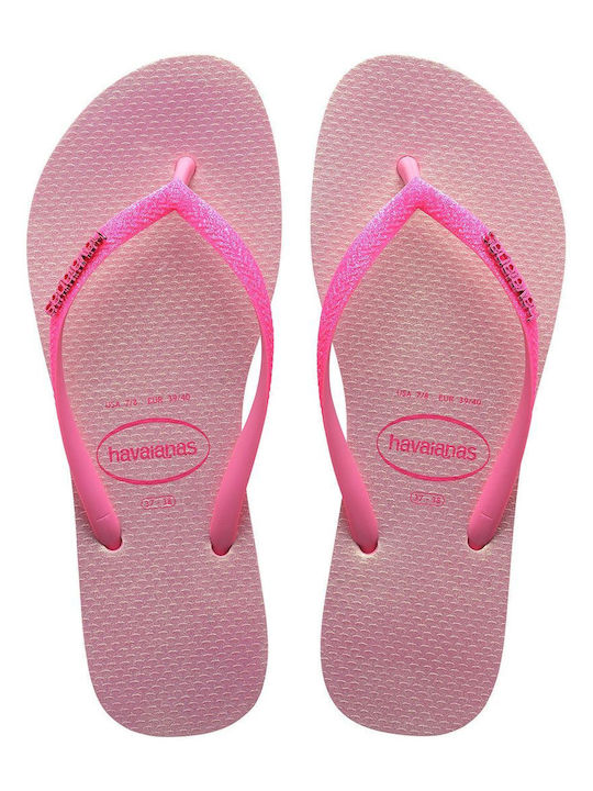 Havaianas Slim Glitter Iridescent Papuci de plajă în Roz Culore