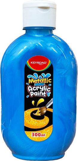 Keyroad Ακρυλικό Χρώμα Ζωγραφικής Metallic Μπλε Kr972191 300ml