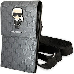 Karl Lagerfeld Monogram Ikonik Book Case / Pouch Ασημί KLWBSAMIPG