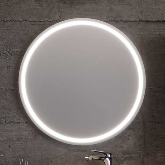 Martin 3MHOL100BLSM Καθρέπτης Lumini LED από MDF 80x80cm Albastru