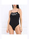 Guess Spaghetti Strap Bodysuit Slim Fit Jet Black