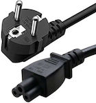 Schuko - IEC C5 Cable 1.5m Black