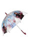 Chanos Kinder Regenschirm Gebogener Handgriff Durchsichtig mit Durchmesser 38cm.