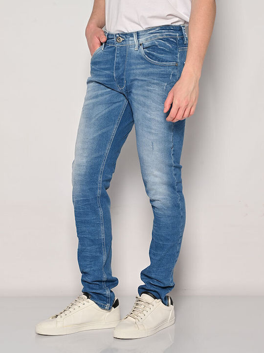 Men's Jeans Pants Elastic with Slim Fit Medium Blue