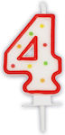 Birthday Candle Number "4" Multicolored 15666