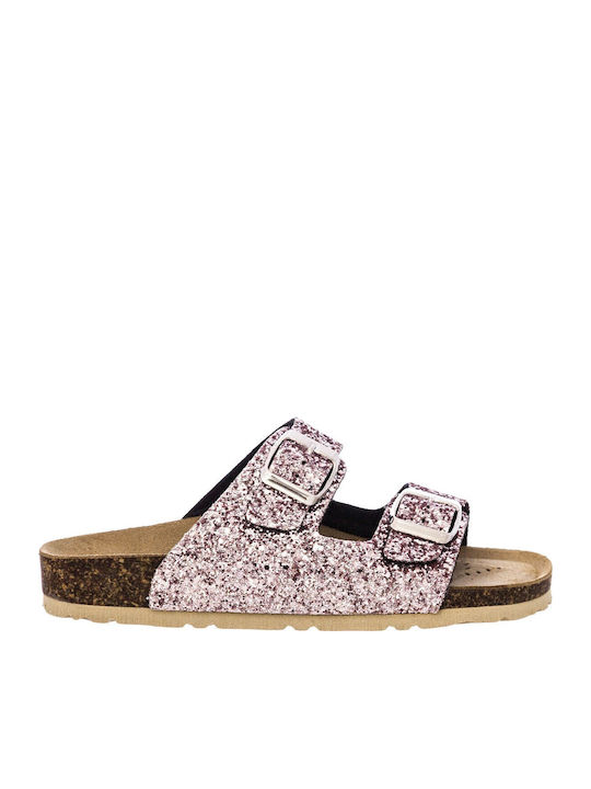 Tsoumpas Flache Sandalen für Damen in Rosa Farbe