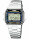 Casio Ψηφιακό Ανδρικό Ρολόι 35mm Χρονογράφος Μπαταρίας με Ασημί Μεταλλικό Μπρασελέ