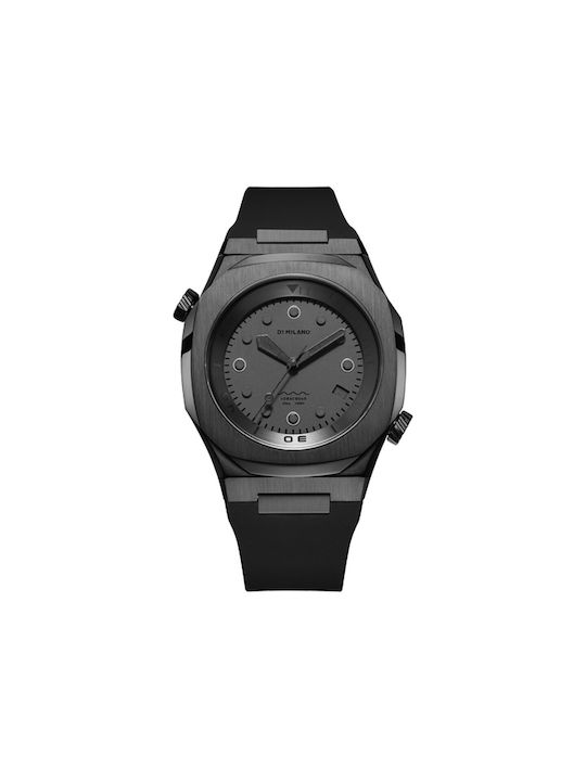 D1 Milano Watch Battery with Black Rubber Strap