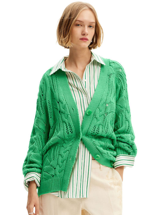 Desigual Women's Knitted Cardigan Verde