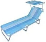 Folding Beach Sunbed Shaded Beach Chair Poseidon 187x57x31