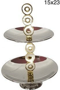 Capolavoro Inox Dessert Tower Stand with 2 Tiers Silver Ø15cmxY23cm