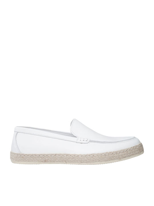 Men's Leather Moccasins White