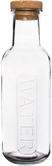 Max Home Flasche Wasser Glas mit Korken Transparent 1000ml