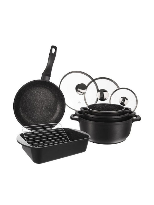 Orion Cookware Set of Stainless Steel with Non-stick Coating 9pcs