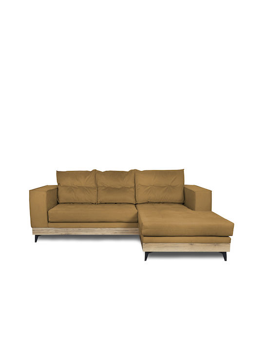 Calliope Corner Fabric Sofa Bed with Reversible Angle & Storage Space Mustard 250x184cm