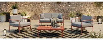 Garten- und Outdoor-Möbelsets Cannes mit Kissen 4 Stück Terrakotta