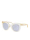 Ralph Lauren Women's Sunglasses with Transparent Plastic Frame and Light Blue Lens