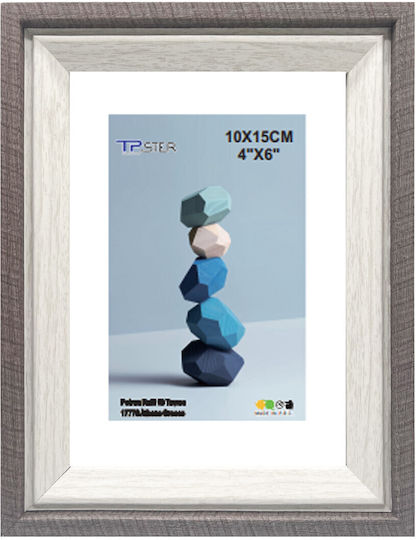 Tpster Wooden Photo Frame with Gray Frame