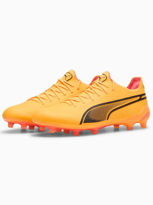 Puma King Ultimate FG/AG Χαμηλά Ποδοσφαιρικά Παπούτσια με Τάπες Κίτρινα