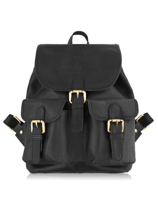 Paolo Peruzzi Leder Damentasche Rucksack Schwarz