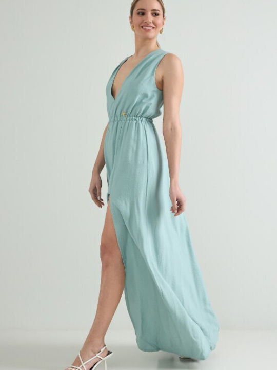 Cento Fashion Maxi Dress with Slit Mint