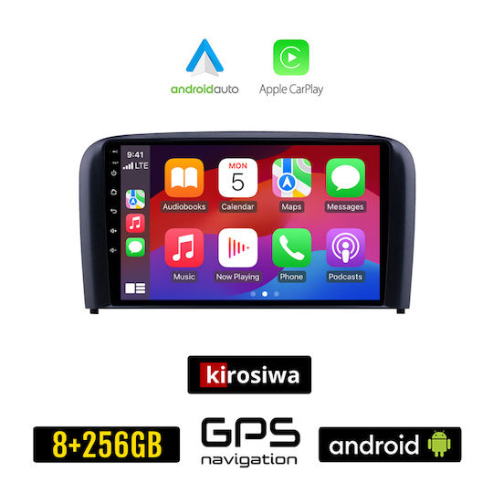 Kirosiwa Auto-Audiosystem für Volvo S80 2001-2006 (Bluetooth/USB/AUX/WiFi/GPS/Apple-Carplay/Android-Auto) mit Touchscreen 9"