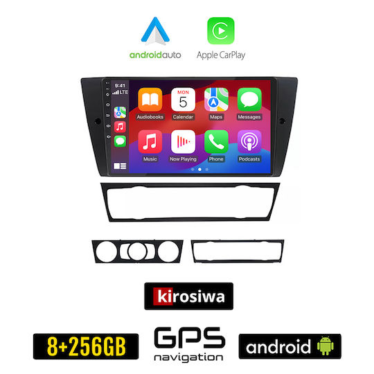 Kirosiwa Ηχοσύστημα Αυτοκινήτου για BMW E90 / E91 / E92 2005-2012 (Bluetooth/USB/WiFi/GPS/Apple-Carplay/Android-Auto) με Οθόνη Αφής 9"