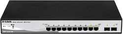 D-Link DGS-1210-10P/E Gestionat L2 PoE Switch cu 8 Porturi Gigabit (1Gbps) Ethernet și 2 Porturi SFP