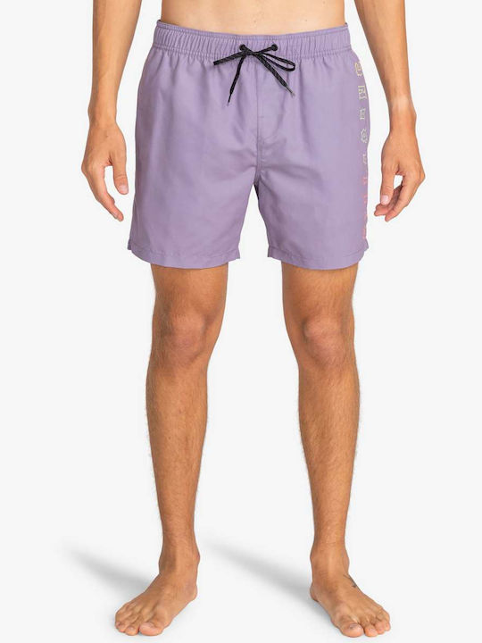All Day Heritage Layback 16" Men's Swimwear Shorts Violet with Patterns