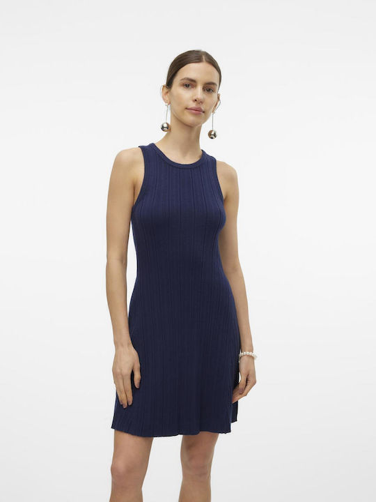Vero Moda Mini Φόρεμα Πλεκτό Μπλε