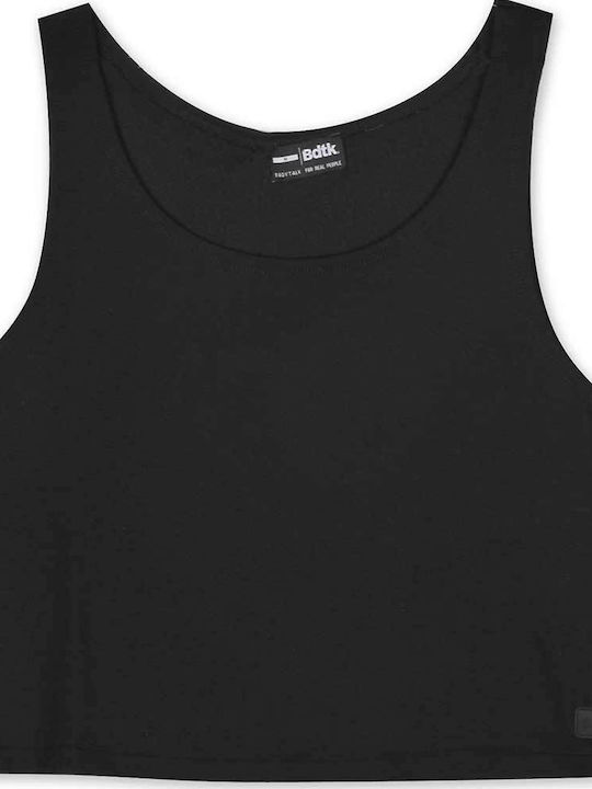 BodyTalk Damen Sportliches Crop Top Ärmellos Schwarz