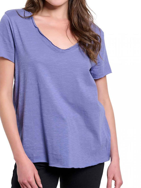 BodyTalk Damen Sport T-Shirt mit V-Ausschnitt Purple