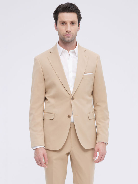 Aristoteli Bitsiani Men's Suit Slim Fit Beige